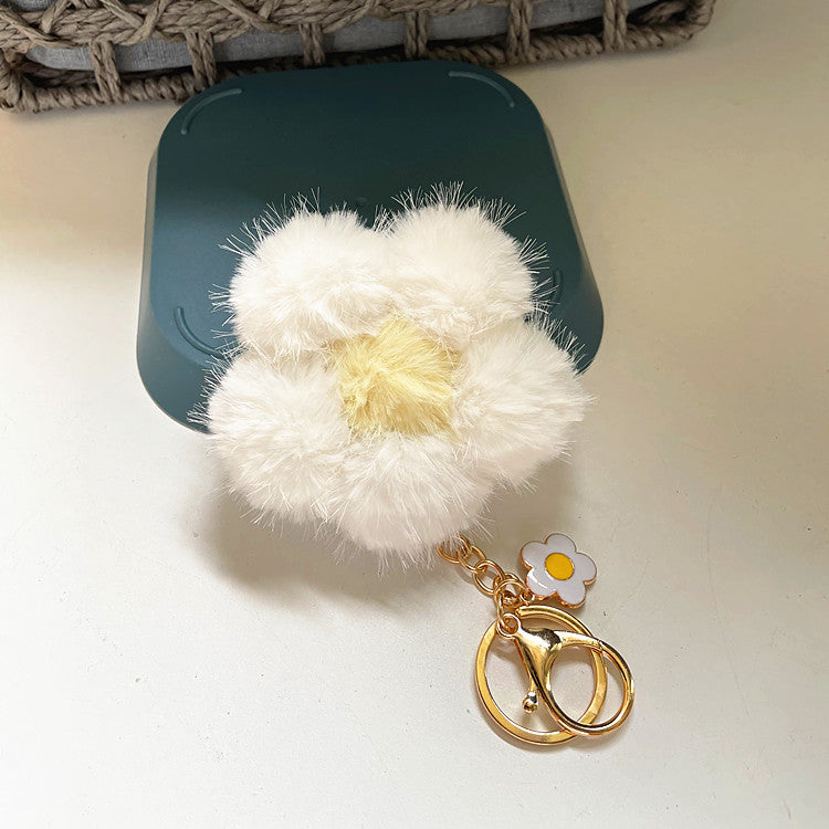 Wholesale Cherry Blossom Fur Ball Car Keychains
